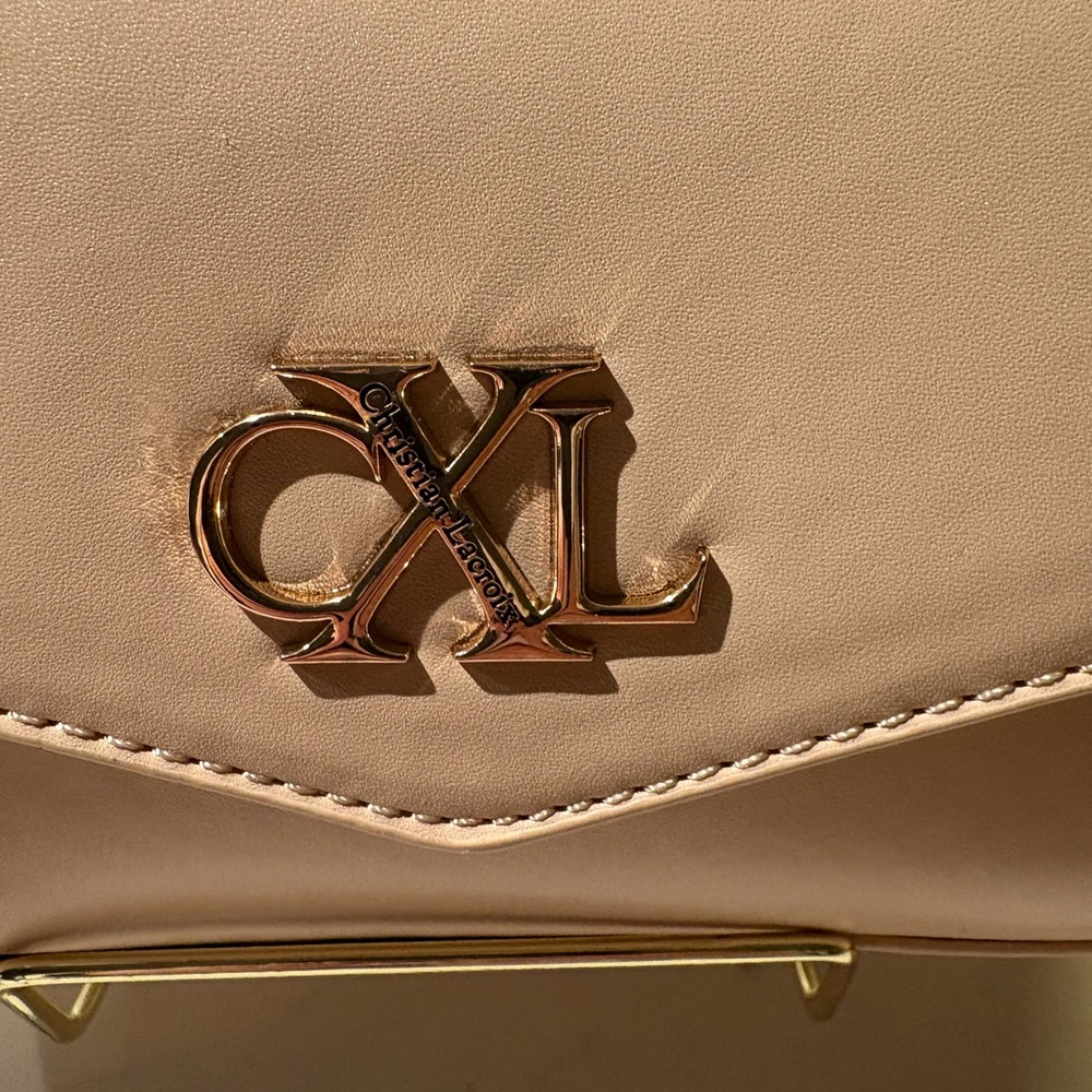 CXL by Christian Lacroix Laine Matte Patent Crossbody Bag Nude NWT - Picture 2 of 6